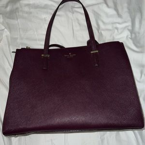 Kate spade work tote bag plum colored